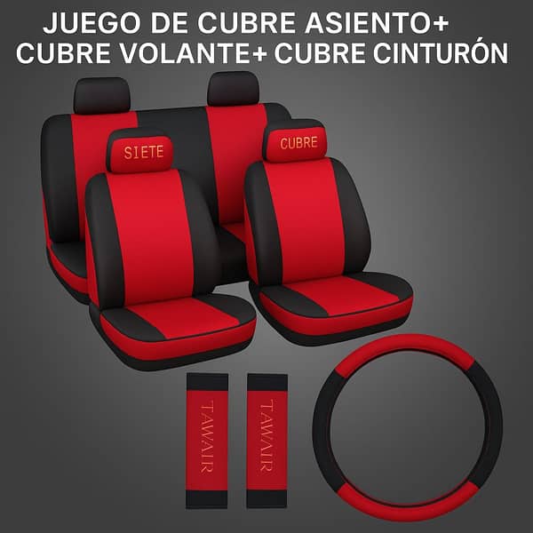 Cubre Asieno Auto + Cubre volante+ Cubre cinturon Seguridad